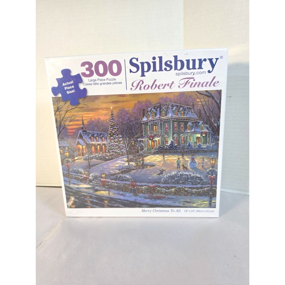 Sealed Spilsbury 300 Piece Robert Finale Puzzle "Merry Christmas To All" 18x24